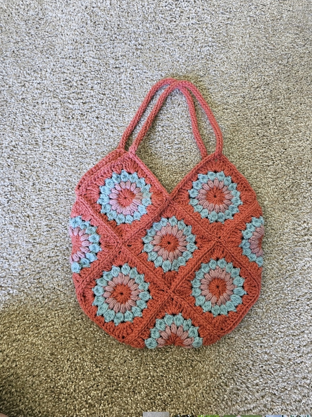Handmade Sunflower Crochet Tote Bag